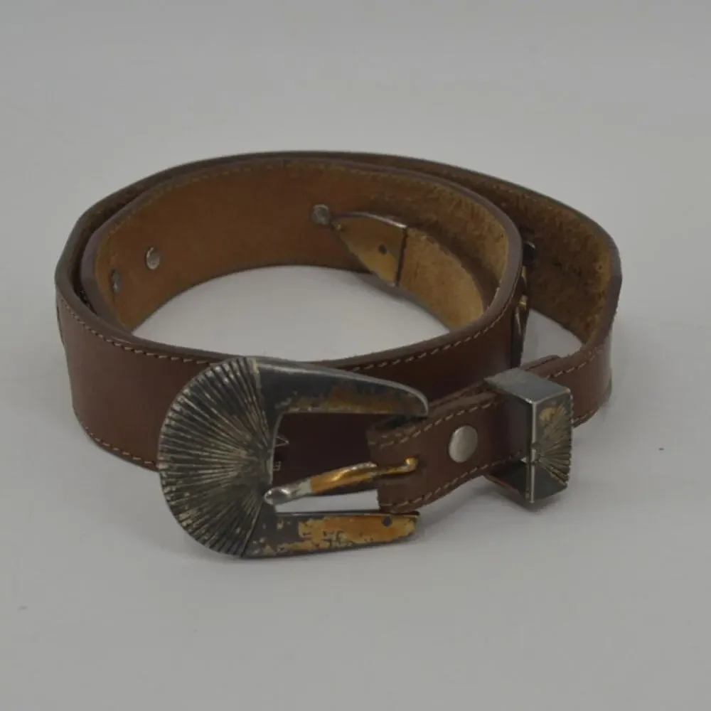 Vintage Silver Creek Southwestern Concho Brown Leather Sz 30